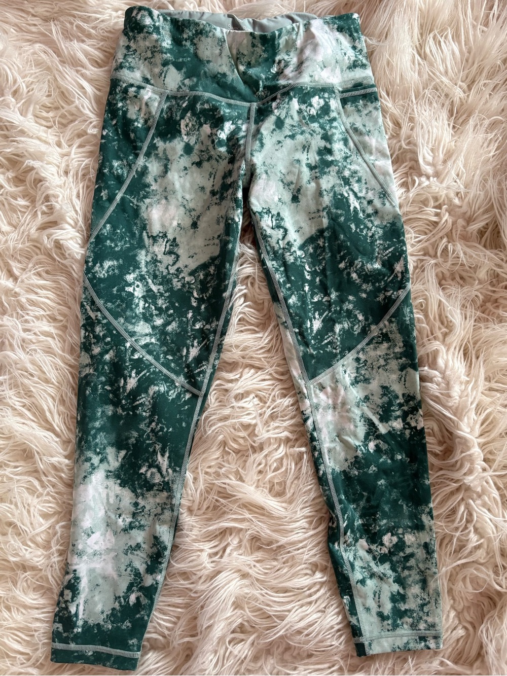 Sweaty Betty Power 7/8 Leggings Marina Green Tie Dye Print Size S